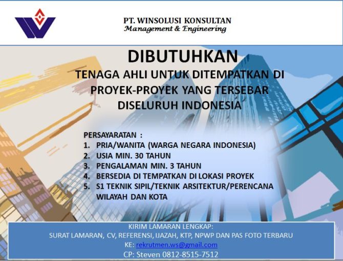 Lowongan Kerja Dari Pt Winsolusi Konsultan Keluarga Alumni Teknik